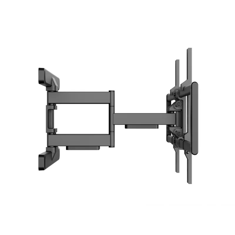 Equip 43 collu–100 collu pilnas kustības TV stiprinājuma kronšteins, 200 x 200 mm, 800 x 400 mm, -10 – 5°, -60 – 60°, plastmasa, nerūsējošais tērauds, melns