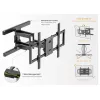 Equip 43 collu–100 collu pilnas kustības TV stiprinājuma kronšteins, 200 x 200 mm, 800 x 400 mm, -10 – 5°, -60 – 60°, plastmasa, nerūsējošais tērauds, melns