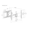 Equip 43 collu–100 collu pilnas kustības TV stiprinājuma kronšteins, 200 x 200 mm, 800 x 400 mm, -10 – 5°, -60 – 60°, plastmasa, nerūsējošais tērauds, melns