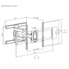 Equip 43 collu–100 collu pilnas kustības TV stiprinājuma kronšteins, 200 x 200 mm, 800 x 400 mm, -10 – 5°, -60 – 60°, plastmasa, nerūsējošais tērauds, melns