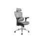 Equip ergonomisks premium klases biroja krēsls ar galvas balstu un roku balstiem, pelēks