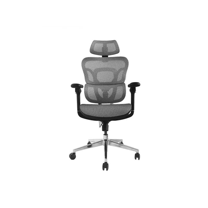 Equip ergonomisks premium klases biroja krēsls ar galvas balstu un roku balstiem, pelēks