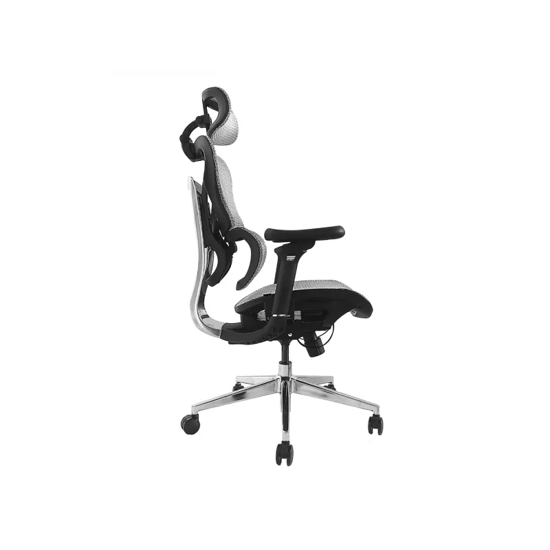 Equip ergonomisks premium klases biroja krēsls ar galvas balstu un roku balstiem, pelēks
