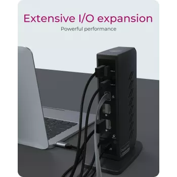 ICY BOX IB-DK2252AC vadu USB 3.2 Gen 1 (3.1 Gen 1) Type-C melns