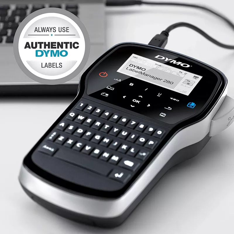 DYMO LabelManager ™ 280 AZERTY, AZERTY, D1, termopārnese, 180 x 180 DPI, 15 mm/s, melna, sudrabota