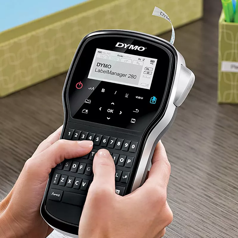 DYMO LabelManager ™ 280 AZERTY, AZERTY, D1, termopārnese, 180 x 180 DPI, 15 mm/s, melna, sudrabota