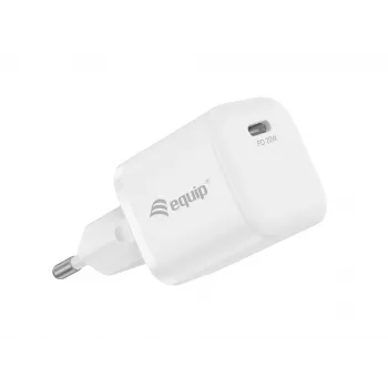 Equip 1 porta 20 W USB-C PD lādētājs, 25 gab./iepakojumā, iekštelpām, maiņstrāvas, 12 V, balts