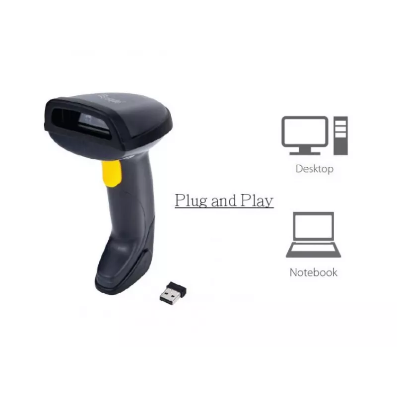 Equip bezvadu 2D divu režīmu 2,4 GHz + Bluetooth svītrkoda skeneris ar statīvu