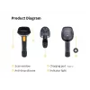 Equip bezvadu 2D divu režīmu 2,4 GHz + Bluetooth svītrkoda skeneris ar statīvu