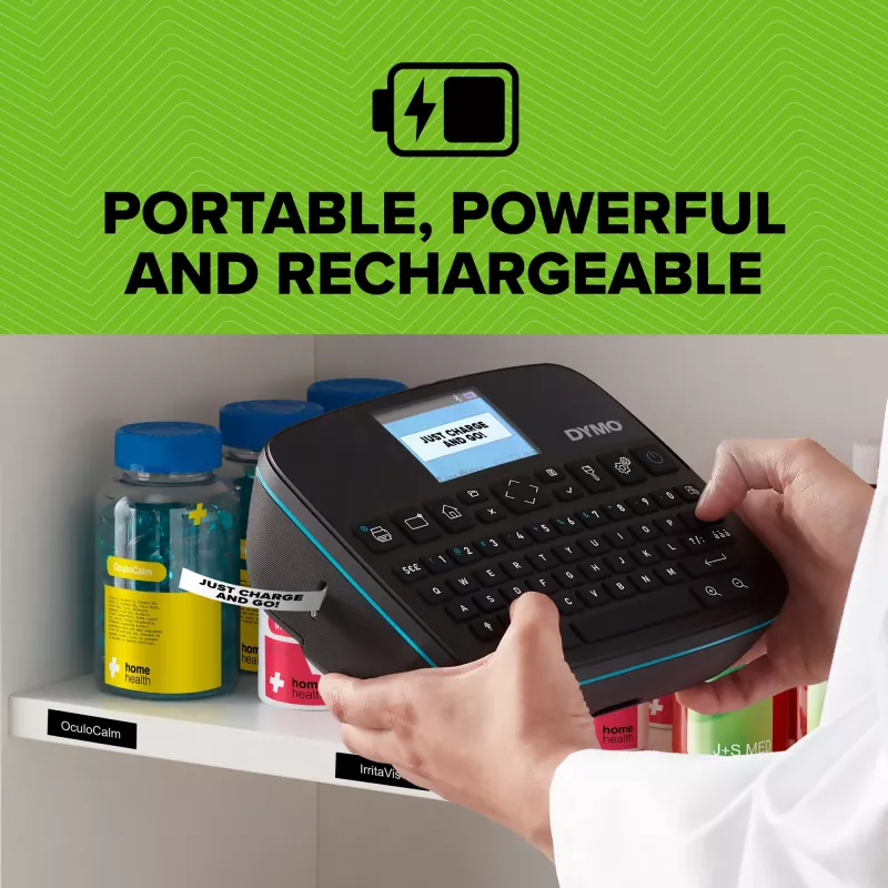 DYMO LabelManager Executive 640 CB pārnēsājams etiķešu printeris | Kompakts etiķešu veidotājs ar QWERTY tastatūru | Bluetooth un USB savienojamība | Savietojams ar D1 standarta un izturīgajām etiķetēm