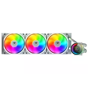 COUGAR CPU ūdens dzesēšana, Poseidon Elite 360, ARGB, Balta, Viss-vienā šķidruma dzesētājs, 12 cm, 500 RPM, 2200 RPM, Balta