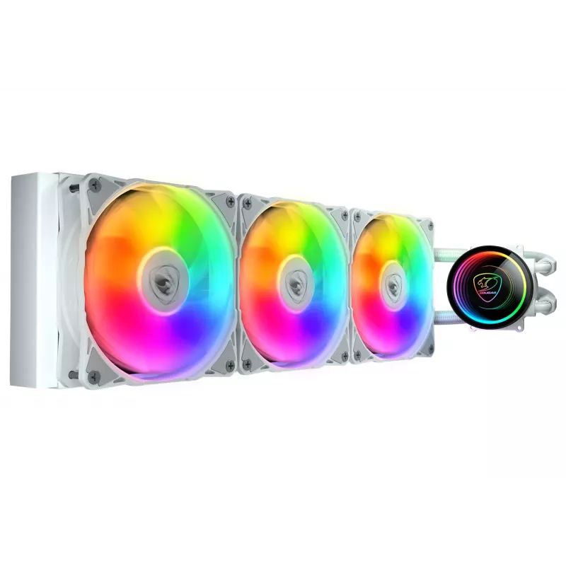 COUGAR CPU ūdens dzesēšana, Poseidon Elite 360, ARGB, Balta, Viss-vienā šķidruma dzesētājs, 12 cm, 500 RPM, 2200 RPM, Balta