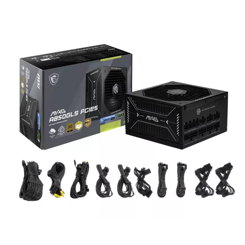 MSI MAG A850GLS PCIE5 barošanas bloks 850 W 24-pinu ATX ATX melns