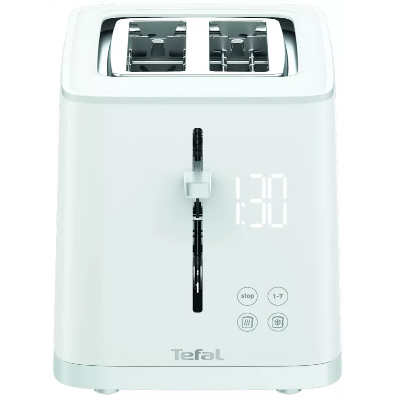 Tosteris Tefal Sense TT6931 — 2 šķēlēm, 850 W, balts, 7 apbrūnināšanas līmeņi, LED displejs