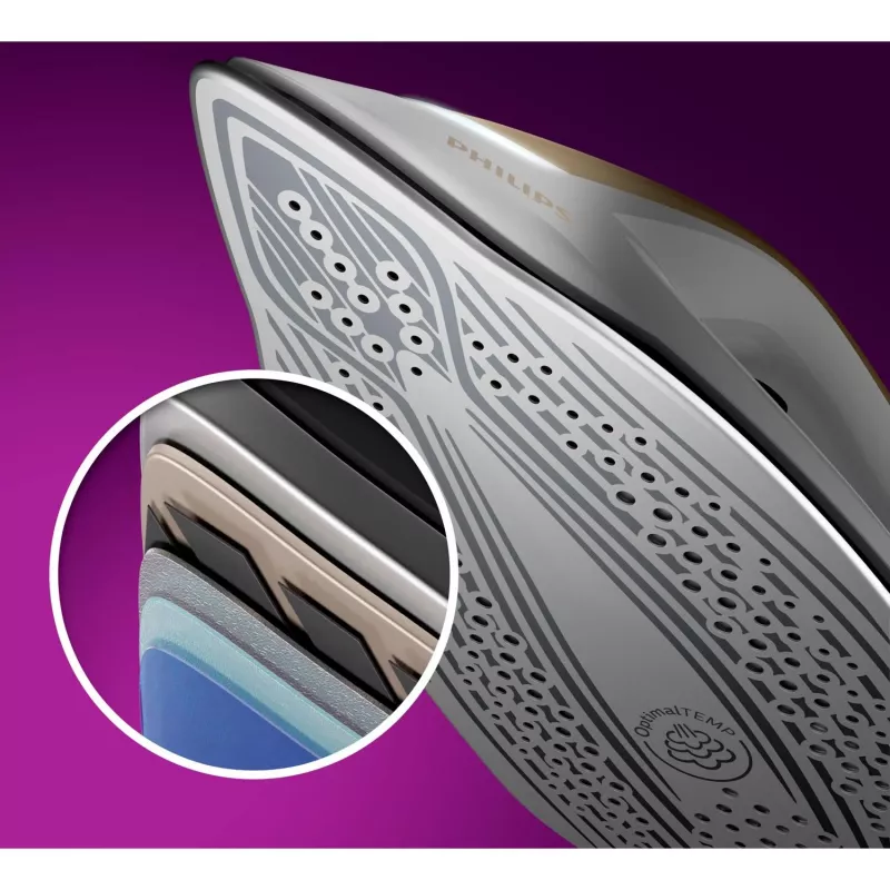 Philips PSG8040/60 tvaika gludināšanas stacija 2700 W 1,8 L SteamGlide Elite gludekļa pamatne Zelts, Balts