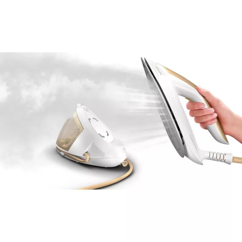 Philips PSG8040/60 tvaika gludināšanas stacija 2700 W 1,8 L SteamGlide Elite gludekļa pamatne Zelts, Balts