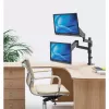 Manhattan dubultā galda stiprinājuma kronšteins televizoriem un monitoriem (pilnas kustības gāzes atspere), ekrāniem no 10 inch līdz 27 inch, spaiļu vai grommetas montāža, VESA saderība: 75x75 un 100x100 mm - pārbaudiet četru montāžas caurumu izmērus ekrāna aizmugurē, lai nodrošinātu atbilstību, maks. 8 kg (katram)