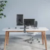 Manhattan dubultā galda stiprinājuma kronšteins televizoriem un monitoriem (pilnas kustības gāzes atspere), ekrāniem no 10 inch līdz 27 inch, spaiļu vai grommetas montāža, VESA saderība: 75x75 un 100x100 mm - pārbaudiet četru montāžas caurumu izmērus ekrāna aizmugurē, lai nodrošinātu atbilstību, maks. 8 kg (katram)