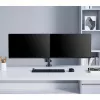Manhattan dubultā galda stiprinājuma kronšteins televizoriem un monitoriem (pilnas kustības gāzes atspere), ekrāniem no 10 inch līdz 27 inch, spaiļu vai grommetas montāža, VESA saderība: 75x75 un 100x100 mm - pārbaudiet četru montāžas caurumu izmērus ekrāna aizmugurē, lai nodrošinātu atbilstību, maks. 8 kg (katram)