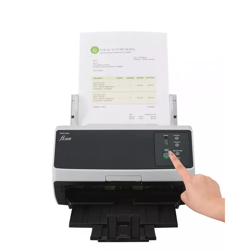 Ricoh FI-8150 ADF + manuālās padeves skeneris 600 x 600 DPI A4 Melns, Pelēks