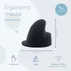 R-Go Tools ergonomiskā pele R-Go HE Break ar pārtraukumu programmatūru, liela (rokas izmērs ≥ 185 mm), kreisā roka, Bluetooth, melna
