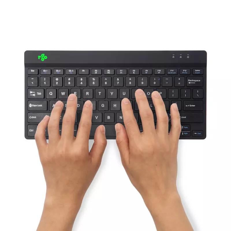 R-Go Tools Ergonomic tastatūra R-Go Compact Break, kompakta tastatūra ar pārtraukumu programmatūru, QWERTY (US), Bluetooth, melna