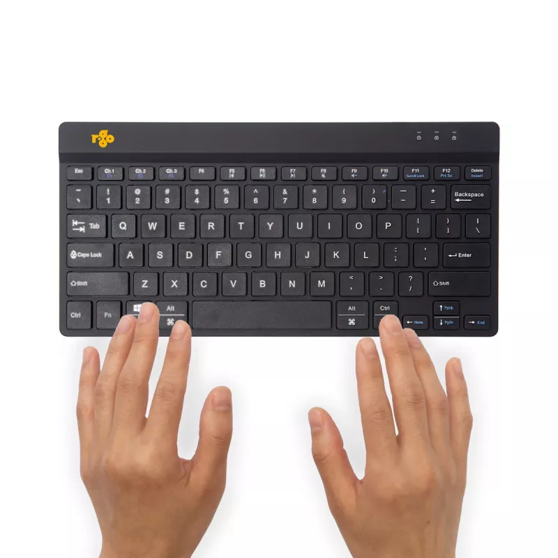 R-Go Tools Ergonomic tastatūra R-Go Compact Break, kompakta tastatūra ar pārtraukumu programmatūru, QWERTY (US), Bluetooth, melna