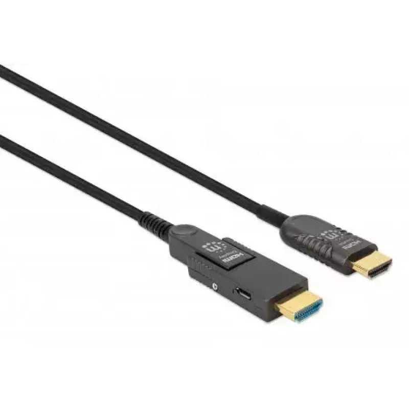 HDMI uz Micro HDMI kabelis Manhattan 30m 4K@60Hz aktīvs zeltīti kontakti