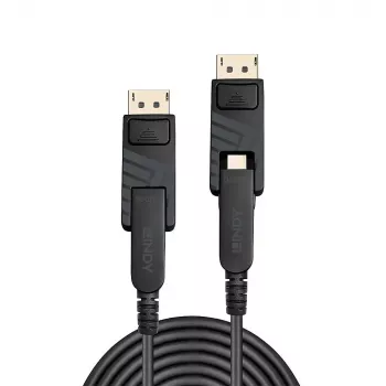 Lindy 50 m optiskās šķiedras hibrīda Mini DisplayPort 1.4 kabelis ar noņemamiem DP savienotājiem