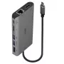 Lindy DST-Mini XT, USB-C klēpjdatora mini dokstacija ar vienu displeju (4K) vai diviem displejiem (Full HD) un 100 W caurlaides uzlādi