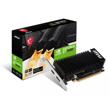 MSI grafikas karte GeForce GT 1030 — 4 GB GDDR4, PCIe 3.0, 1430 MHz paātrinājums, 64 biti, Aktīvā dzesēšana