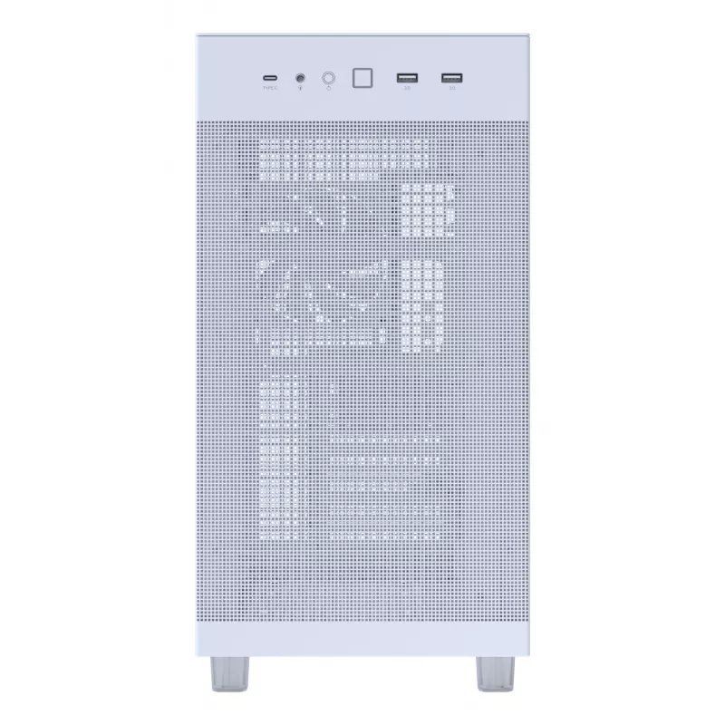 PC korpuss ASUS PRIME AP303 TG balta — ATX/Micro-ATX/Mini-ITX, rūdīts stikls, USB-C, 360 mm GPU atbalsts