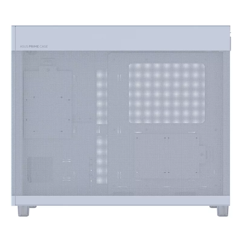 PC korpuss ASUS PRIME AP303 Mesh Midi Tower balts — ATX/Micro ATX/Mini-ITX, GPU līdz 36 cm, barošanas bloks līdz 18 cm, CPU dzesētāja augstums 16,5 cm