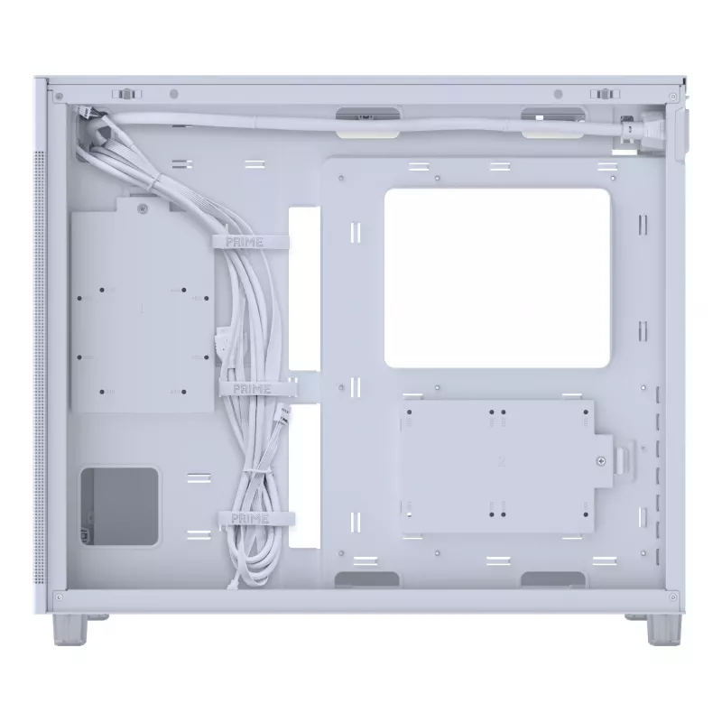 PC korpuss ASUS PRIME AP303 Mesh Midi Tower balts — ATX/Micro ATX/Mini-ITX, GPU līdz 36 cm, barošanas bloks līdz 18 cm, CPU dzesētāja augstums 16,5 cm