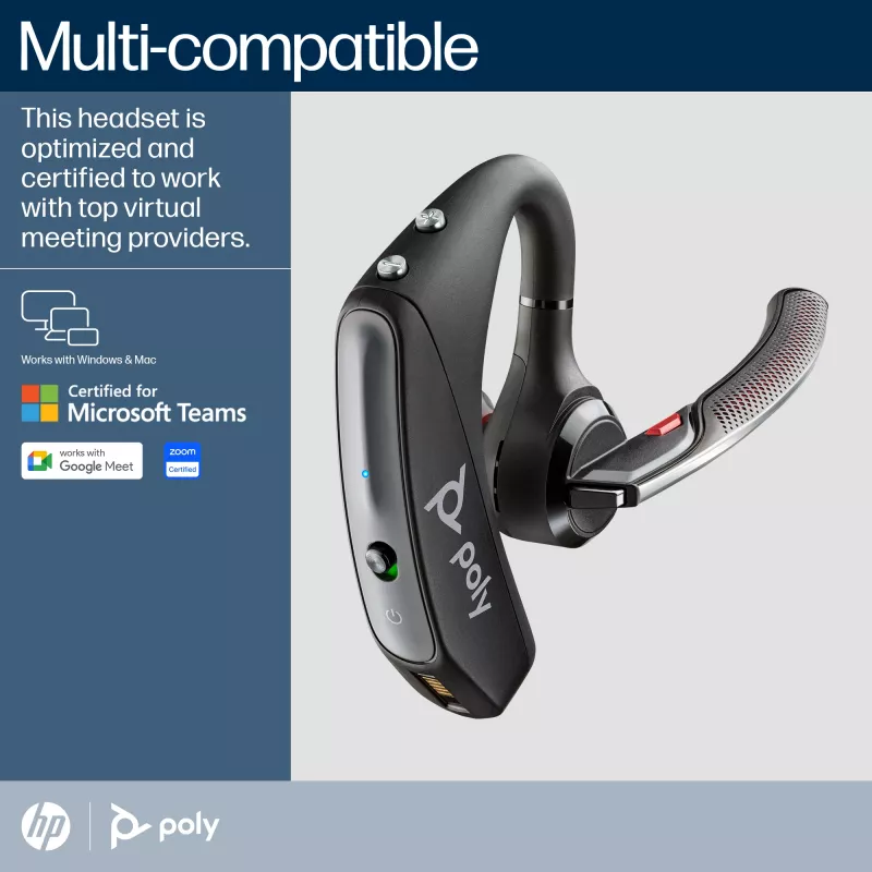 Austiņas Poly Voyager 5200 USB-A Bluetooth austiņas + BT700 sargspraudnis
