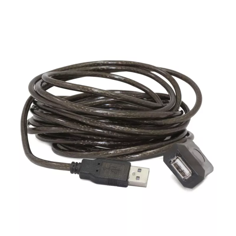 GEMBIRD aktīvs USB 2.0 pagarinātāja kabelis, 10 m – melns