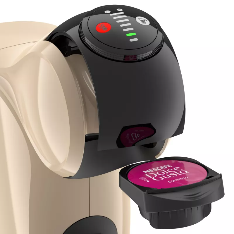 Kapsulas kafijas automāts De’Longhi Genio S — 0,8 L ūdens tvertne, 15 bāri, novietojams uz galda virsmas, taupes krāsā