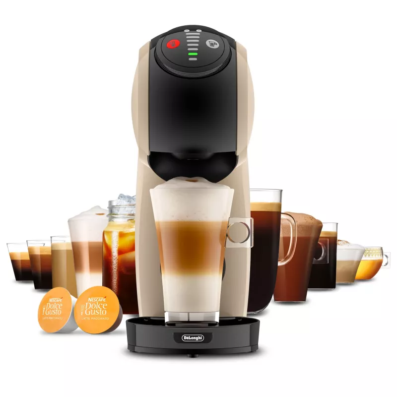 Kapsulas kafijas automāts De’Longhi Genio S — 0,8 L ūdens tvertne, 15 bāri, novietojams uz galda virsmas, taupes krāsā