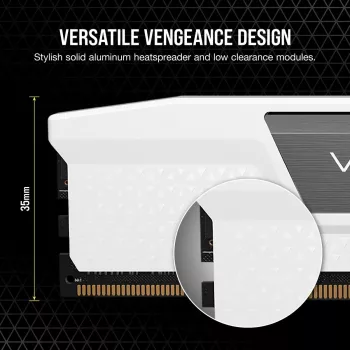 Corsair Vengeance CMK32GX5M2B6000Z30W, 32 GB, 2 x 16 GB, DDR5, 6000 MHz, 288-pin DIMM, Weiß