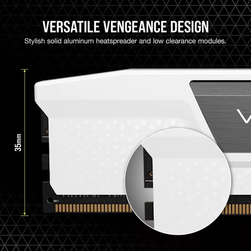 Corsair Vengeance CMK32GX5M2B6000Z30W, 32 GB, 2 x 16 GB, DDR5, 6000 MHz, 288-pin DIMM, Weiß