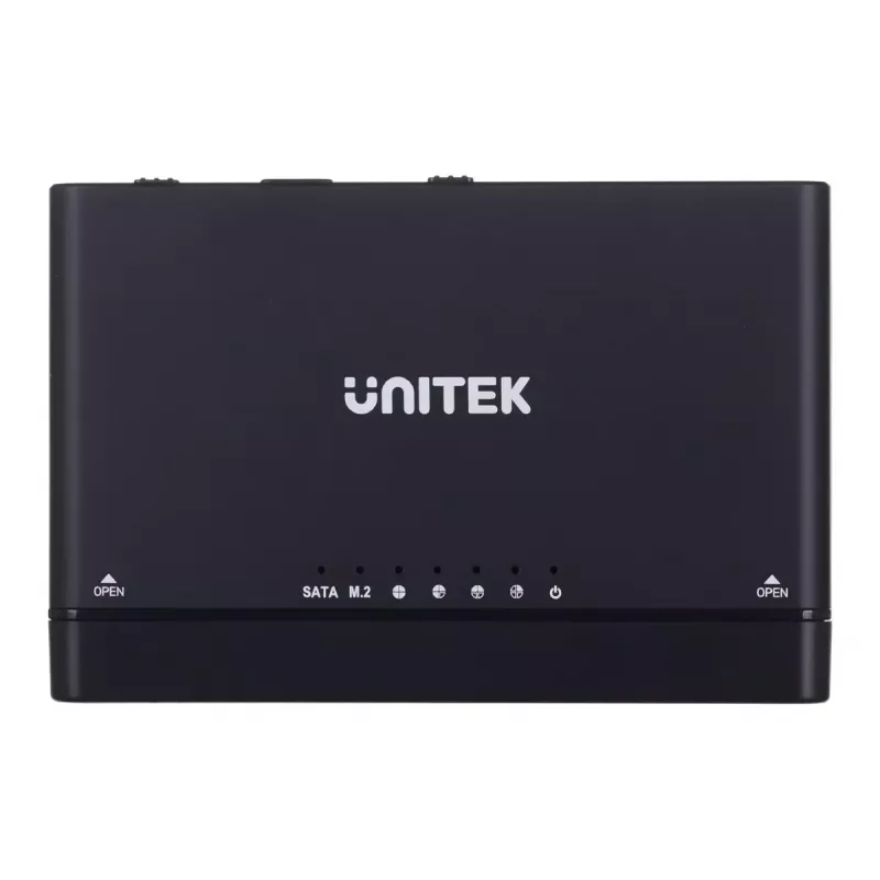 USB-C centrmezgls Unitek S1222A SolidForce+ — HDMI 4K, Ethernet, SATA III, 10 Gbit/s, alumīnija korpuss, melns