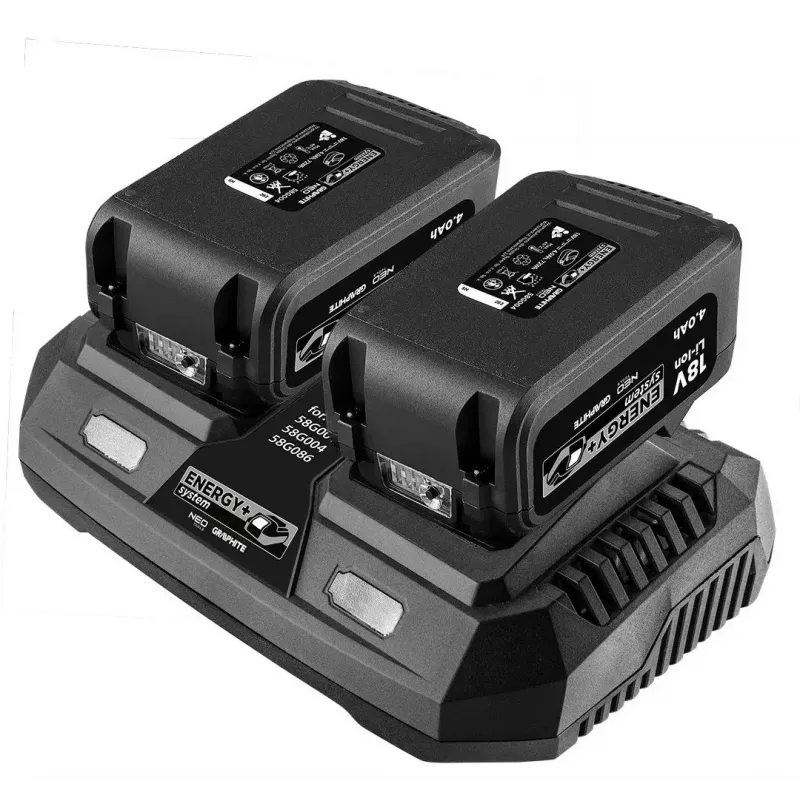 Graphite 58GE134 akumulatoru lādētājs, komplektā Energy+, svars 2,02 kg