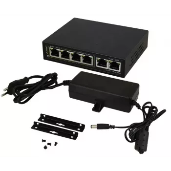 PULSAR Gigabit PoE slēdzis SG-64 — 4 PoE porti, 2 augšupsaites porti