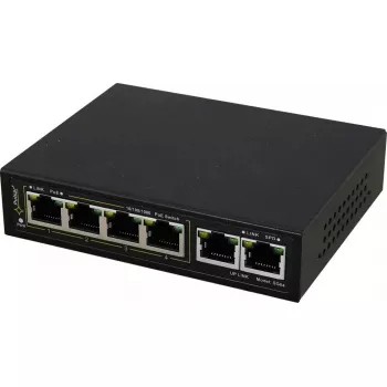 PULSAR Gigabit PoE slēdzis SG-64 — 4 PoE porti, 2 augšupsaites porti
