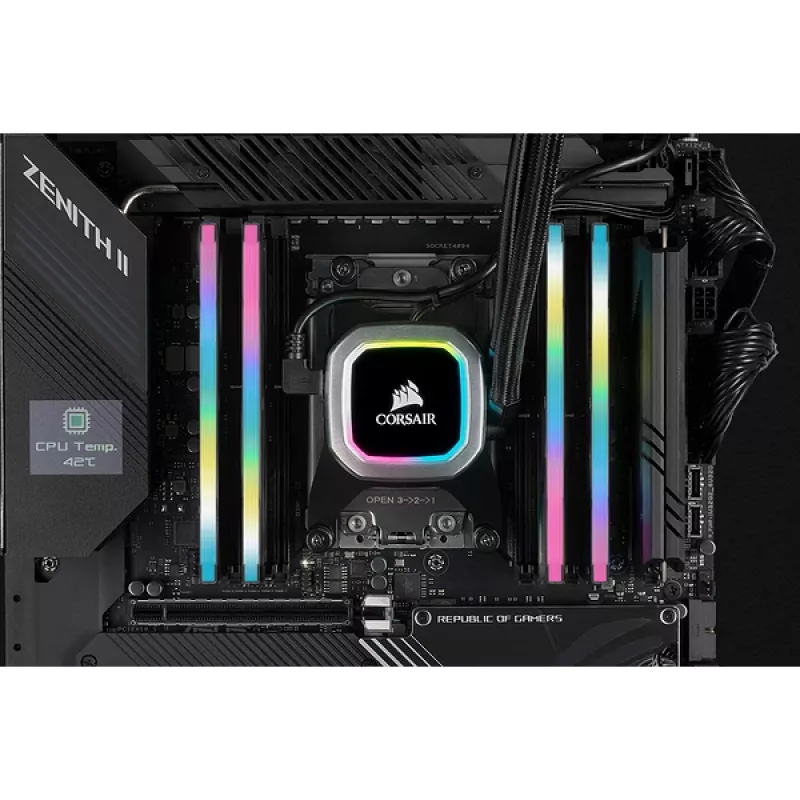 CORSAIR atmiņa 16GB DDR4 3200MHz C16 (2x8gb) Vengeance RGB Pro Melns