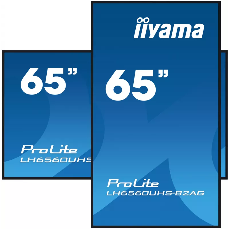 iiyama LH6560UHS-B2AG Signage Displejs Digitālā A-tāfele 163.8 cm (64.5 collas) LED Wi-Fi 500 cd/m² 4K Ultra HD Melns Iebūvēts procesors Android 11 24/7