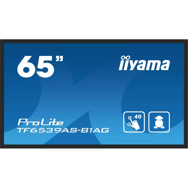 Digitālās izkārtnes plakanais panelis iiyama TF6539AS-B1AG 64.5 collu skārienekrāns LED 3840 x 2160