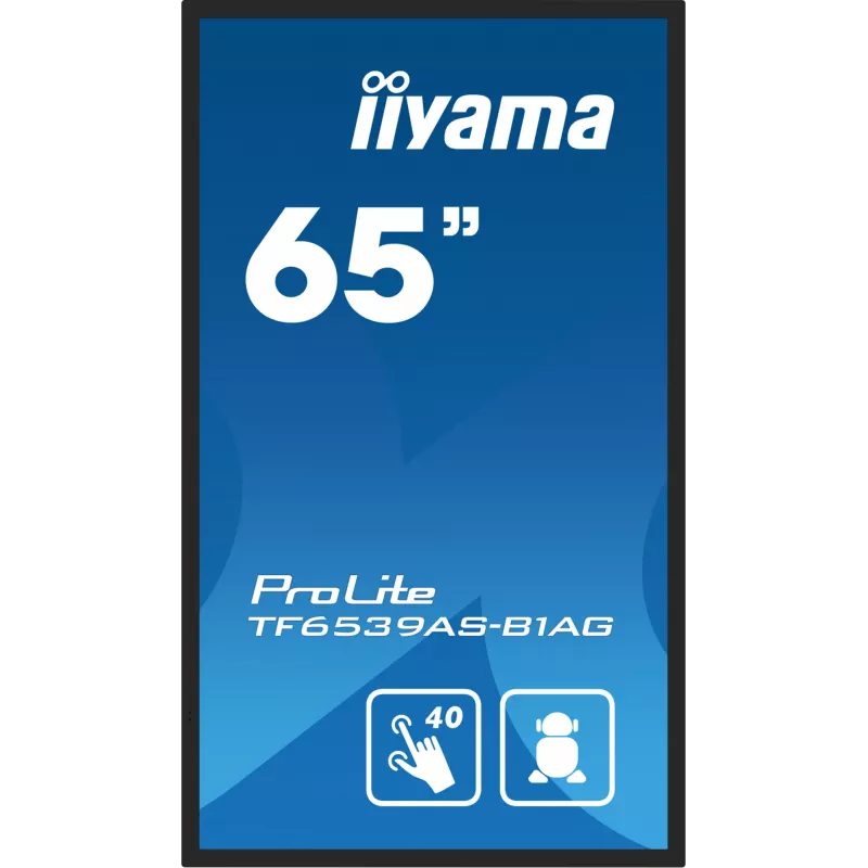 Digitālās izkārtnes plakanais panelis iiyama TF6539AS-B1AG 64.5 collu skārienekrāns LED 3840 x 2160