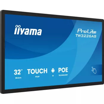 iiyama TW3226AS-B3P Signage displejs Kioska dizains 80 cm (31,5 collas) LED Wi-Fi 430 cd/m² Full HD Melns Skārienekrāns Iebūvēts procesors Android 24/7