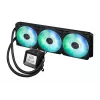 Universāls šķidruma dzesētājs ASUS Prime LC 360 ARGB LCD — 360 mm radiators, 3x 120 mm ventilatori, LCD, PWM, melns